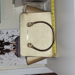 Michael Kors Large Selma saffiano leather, gold satchel, gold h…